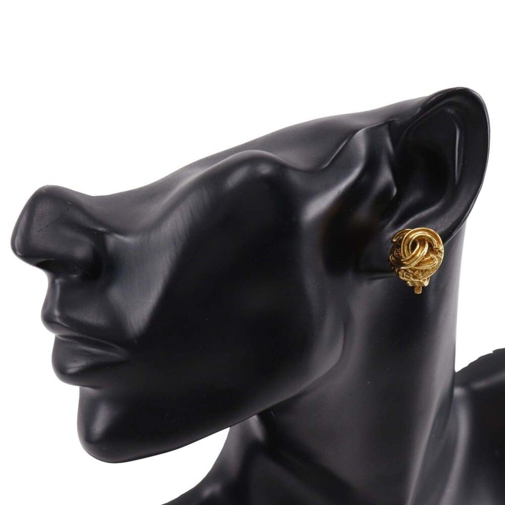 CHANEL Authentic Vintage Gold Logo Earrings - Picture 2 of 6
